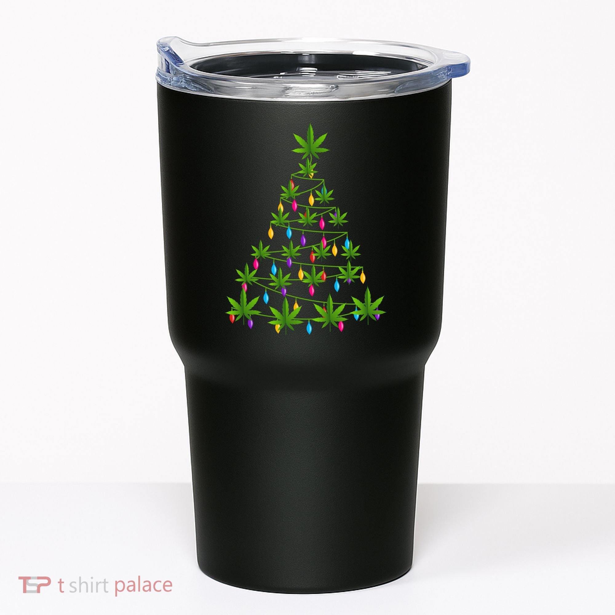 Xmas Cannabis Leaf Tree Funny Holiday Gift Tumbler