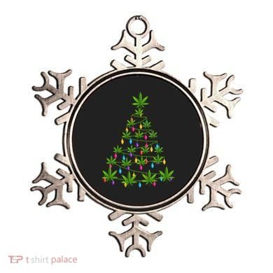 Xmas Cannabis Leaf Tree Funny Holiday Gift Ornament
