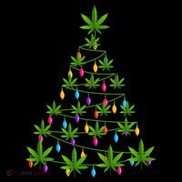 Xmas Cannabis Leaf Tree Funny Holiday Gift Toddler Hoodie thumb 2