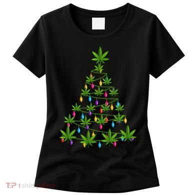 Xmas Cannabis Leaf Tree Funny Holiday Gift Women's T-Shirt