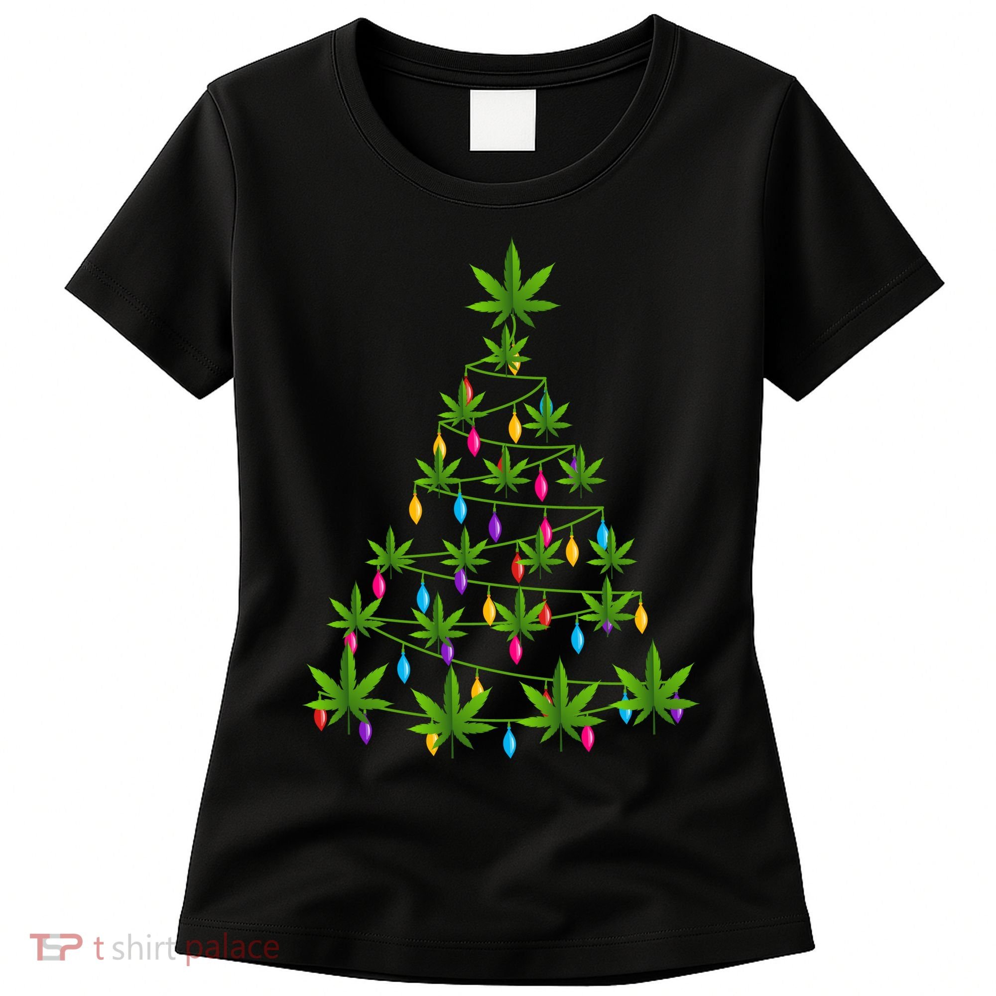Xmas Cannabis Leaf Tree Funny Holiday Gift Women's T-Shirt