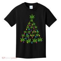 Xmas Cannabis Leaf Tree Funny Holiday Gift Kids T-Shirt thumb 0