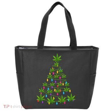 Xmas Cannabis Leaf Tree Funny Holiday Gift Tote Bag
