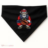 Xmas Catcher Santa Claus Christmas Baseball Gift USA-Made Doggie Bandana thumb 0