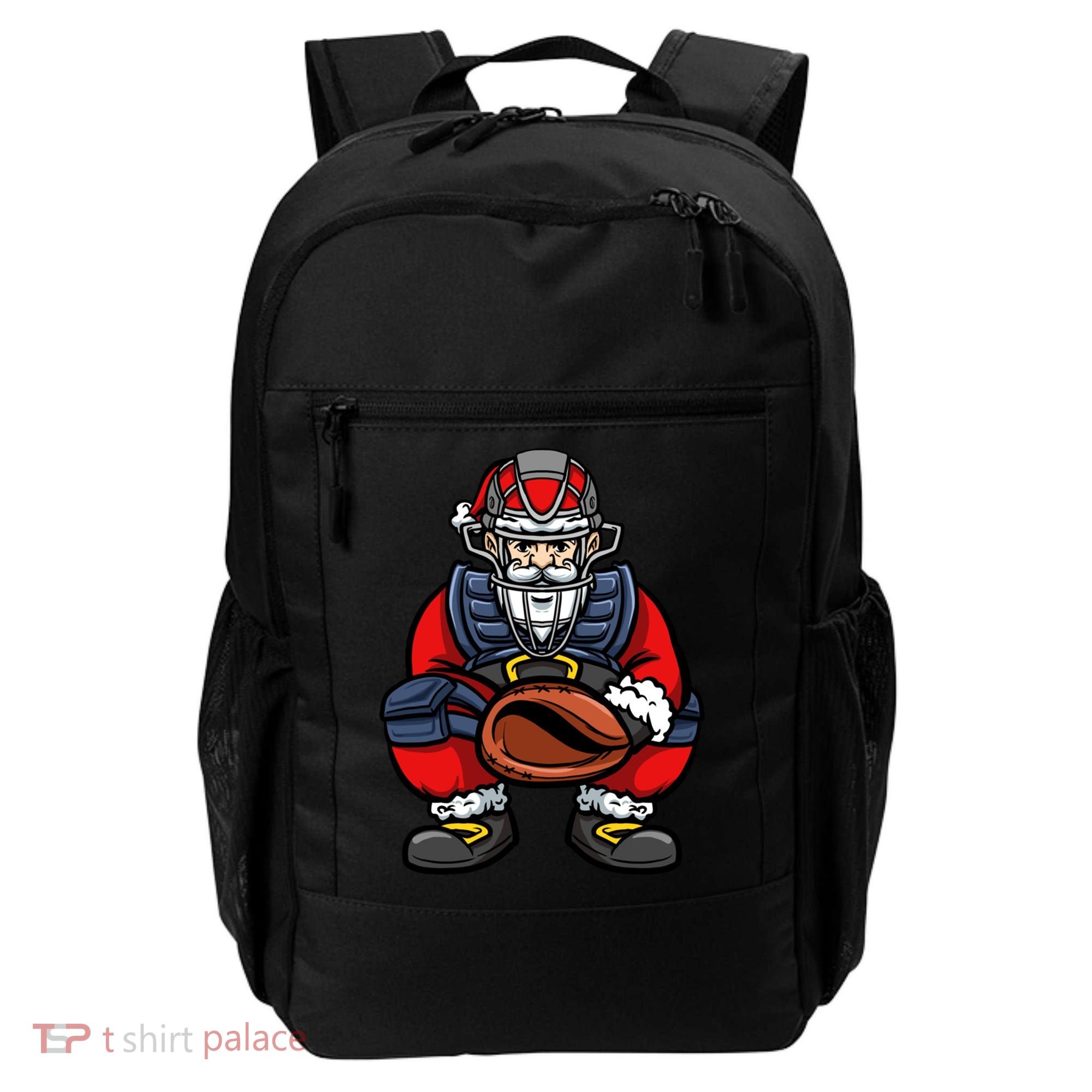 Xmas Catcher Santa Claus Christmas Baseball Gift Backpack