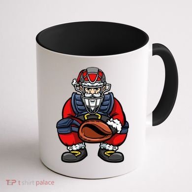 Xmas Catcher Santa Claus Christmas Baseball Gift Coffee Mug back