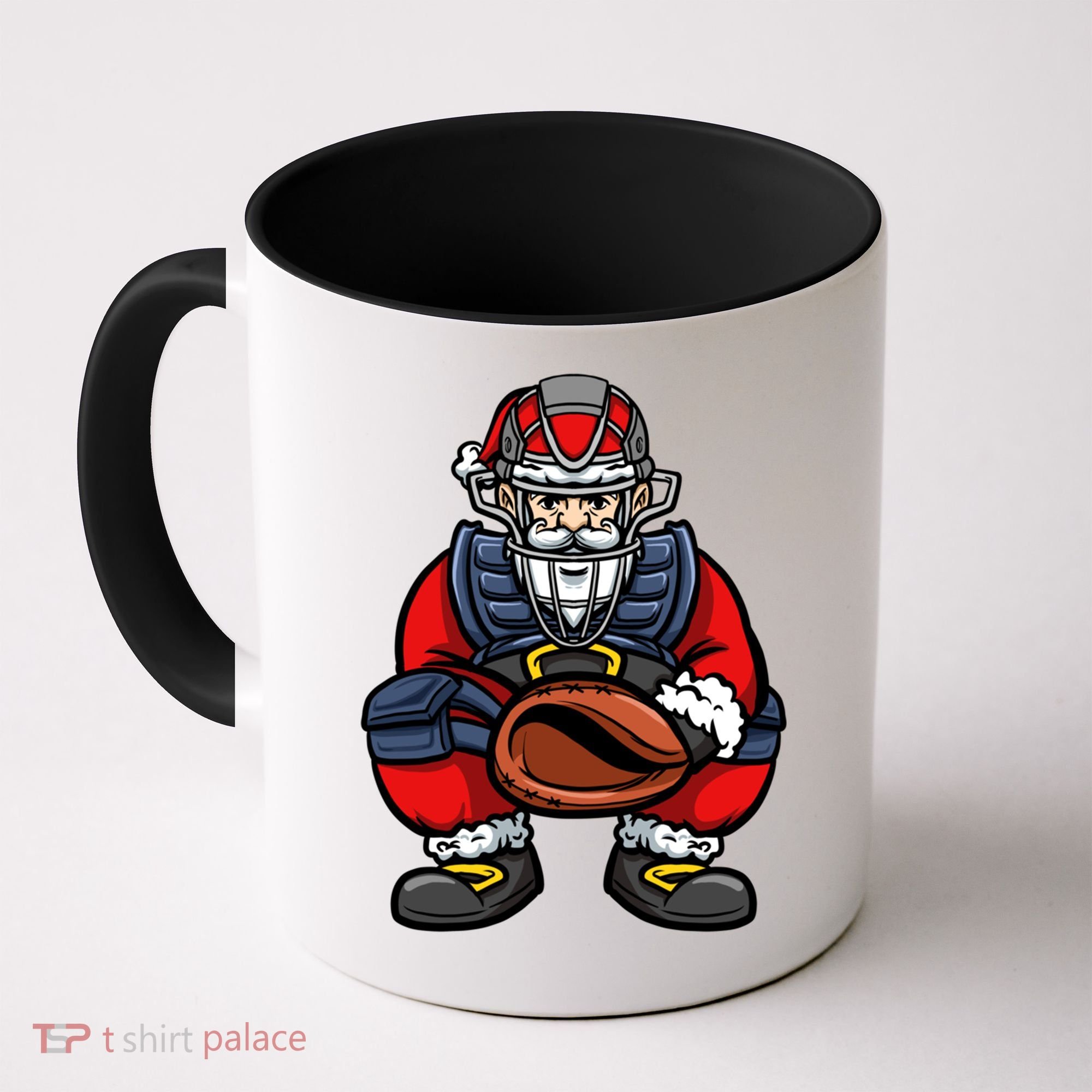 Xmas Catcher Santa Claus Christmas Baseball Gift Coffee Mug