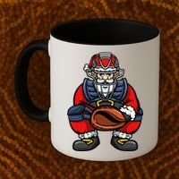 Xmas Catcher Santa Claus Christmas Baseball Gift Coffee Mug thumb 2