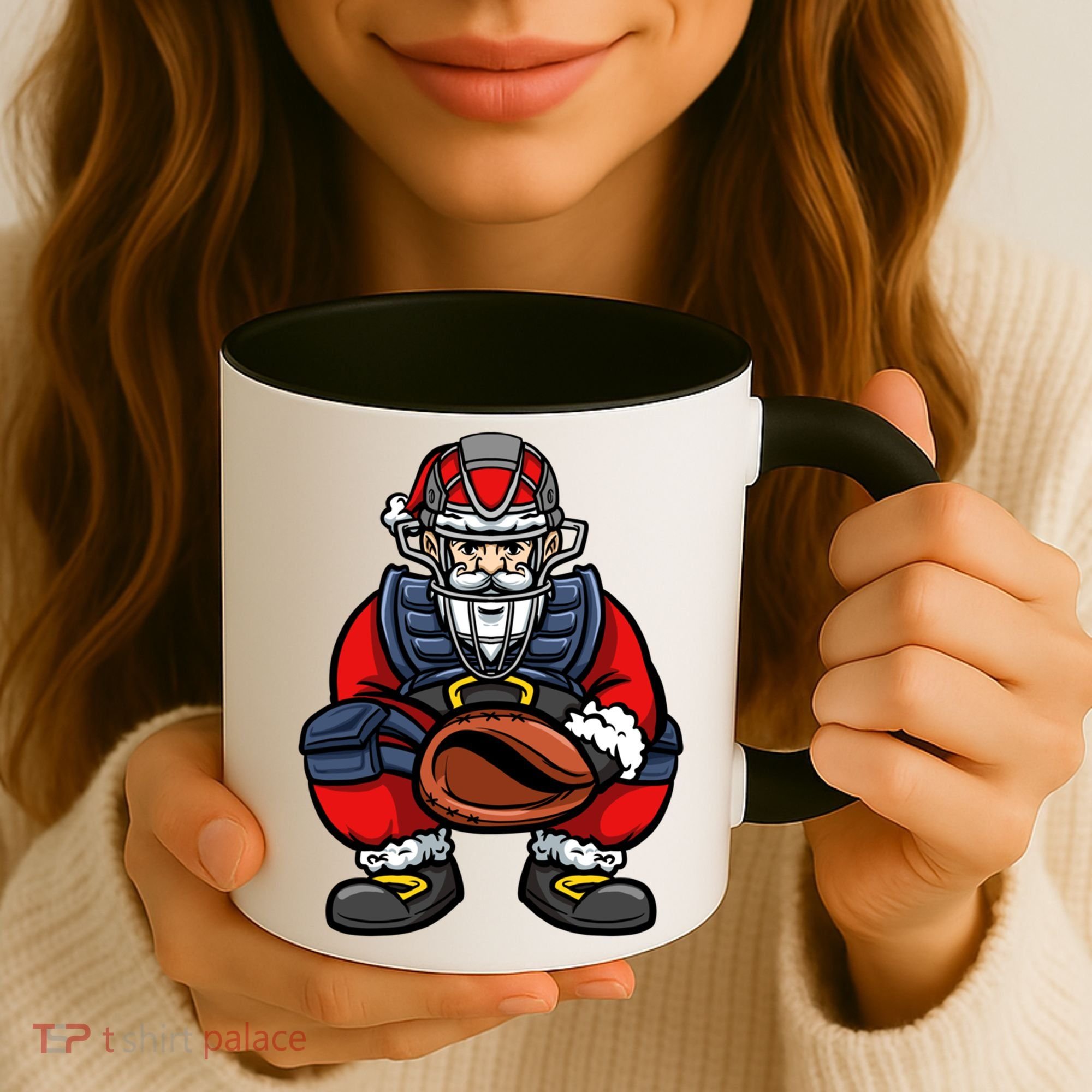 Xmas Catcher Santa Claus Christmas Baseball Gift Coffee Mug