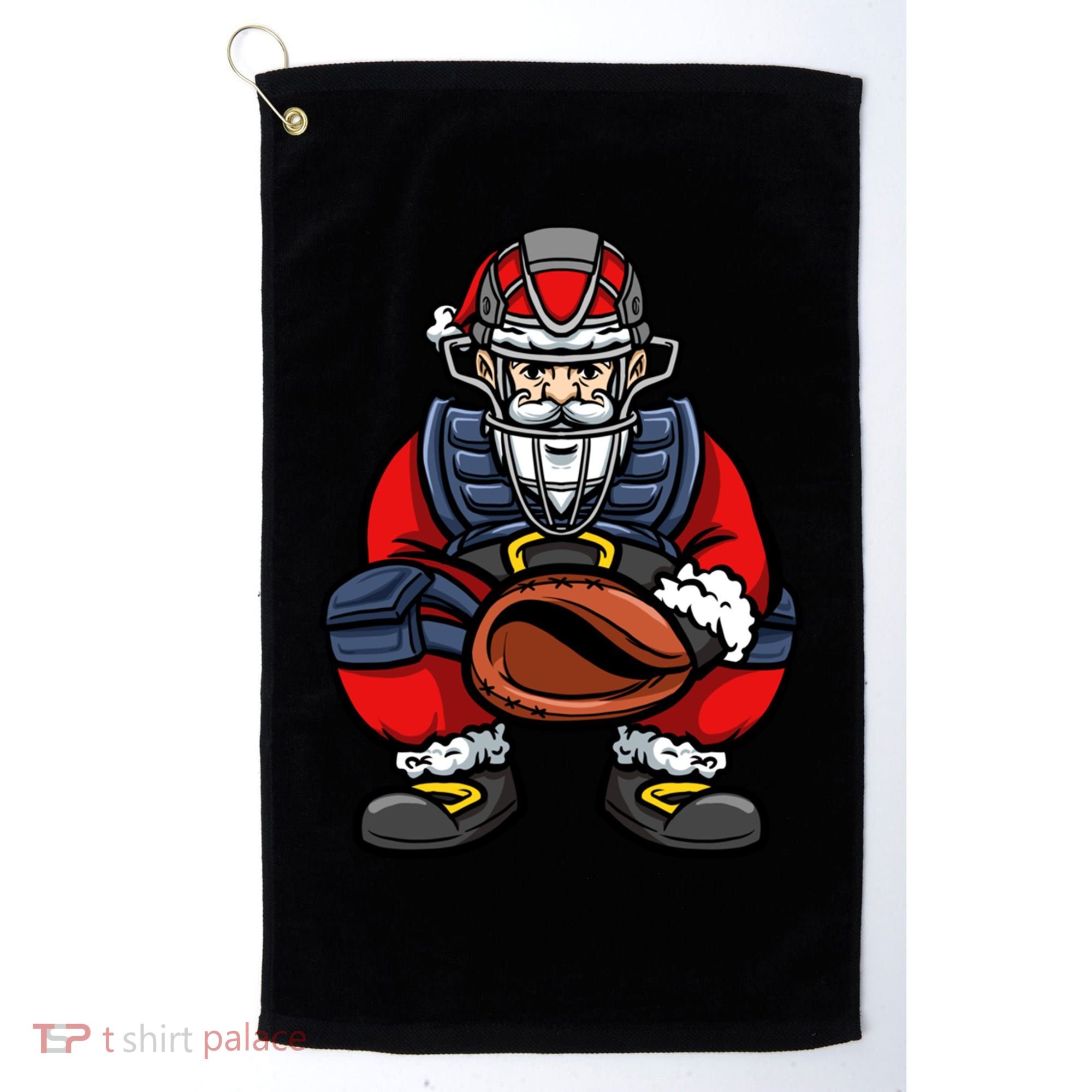 Xmas Catcher Santa Claus Christmas Baseball Gift Golf Towel