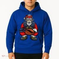 Xmas Catcher Santa Claus Christmas Baseball Gift Hoodie thumb 2