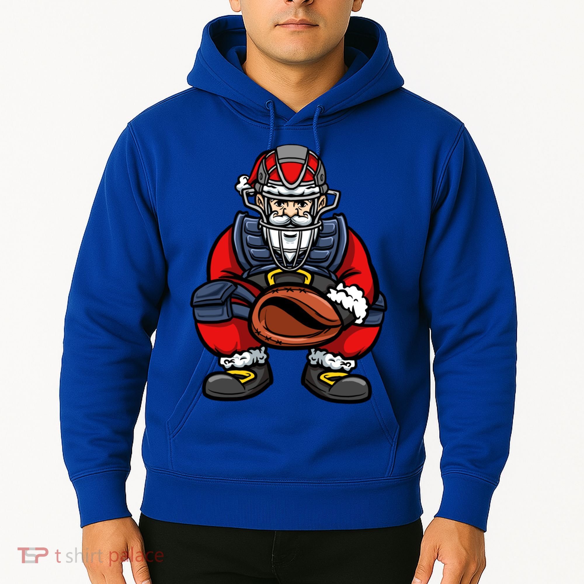 Xmas Catcher Santa Claus Christmas Baseball Gift Hoodie