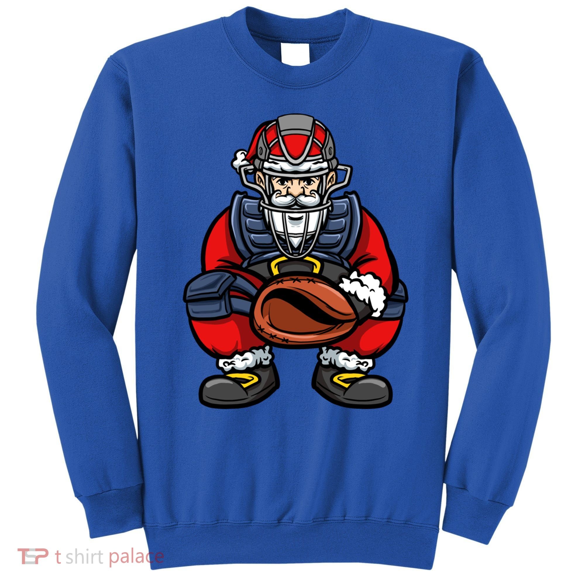 Xmas Catcher Santa Claus Christmas Baseball Gift Sweatshirt