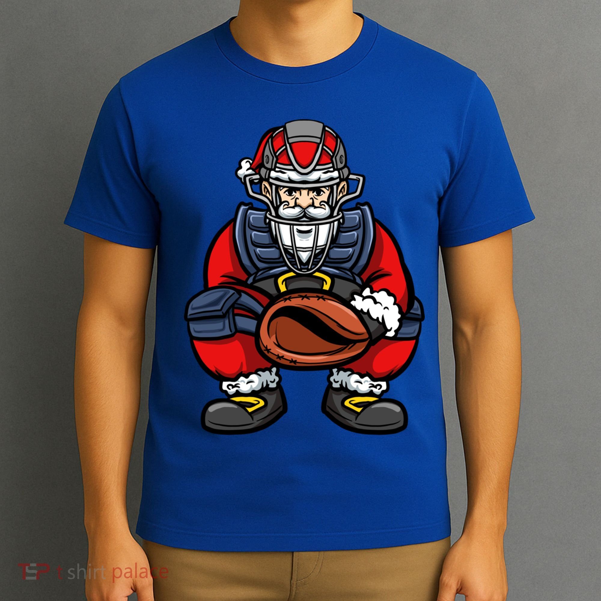 Xmas Catcher Santa Claus Christmas Baseball Gift T-Shirt