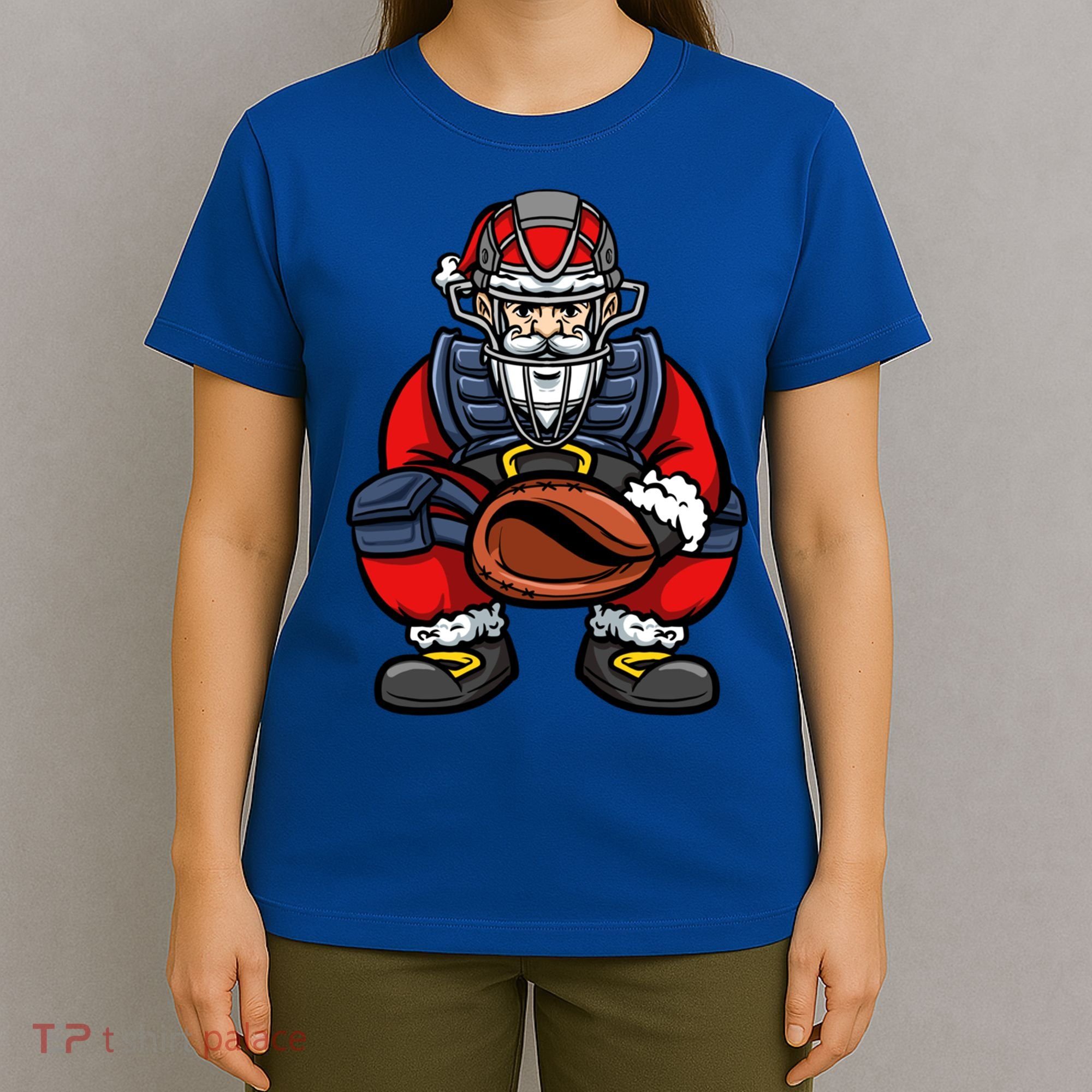 Xmas Catcher Santa Claus Christmas Baseball Gift T-Shirt