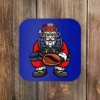 Xmas Catcher Santa Claus Christmas Baseball Gift Coaster thumb 0