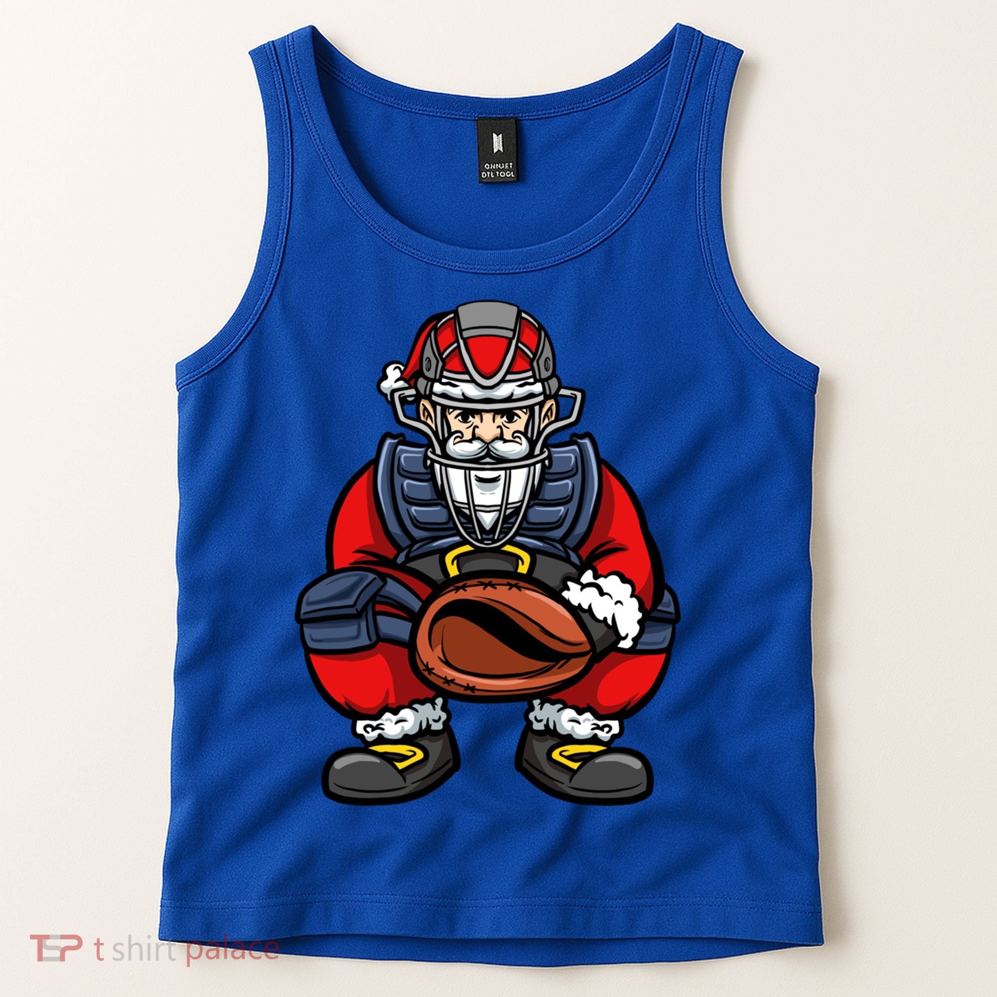 Xmas Catcher Santa Claus Christmas Baseball Gift Tank Top