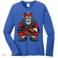 Xmas Catcher Santa Claus Christmas Baseball Gift Women's Long Sleeve Shirt thumb 0