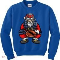 Xmas Catcher Santa Claus Christmas Baseball Gift Kids Sweatshirt thumb 0