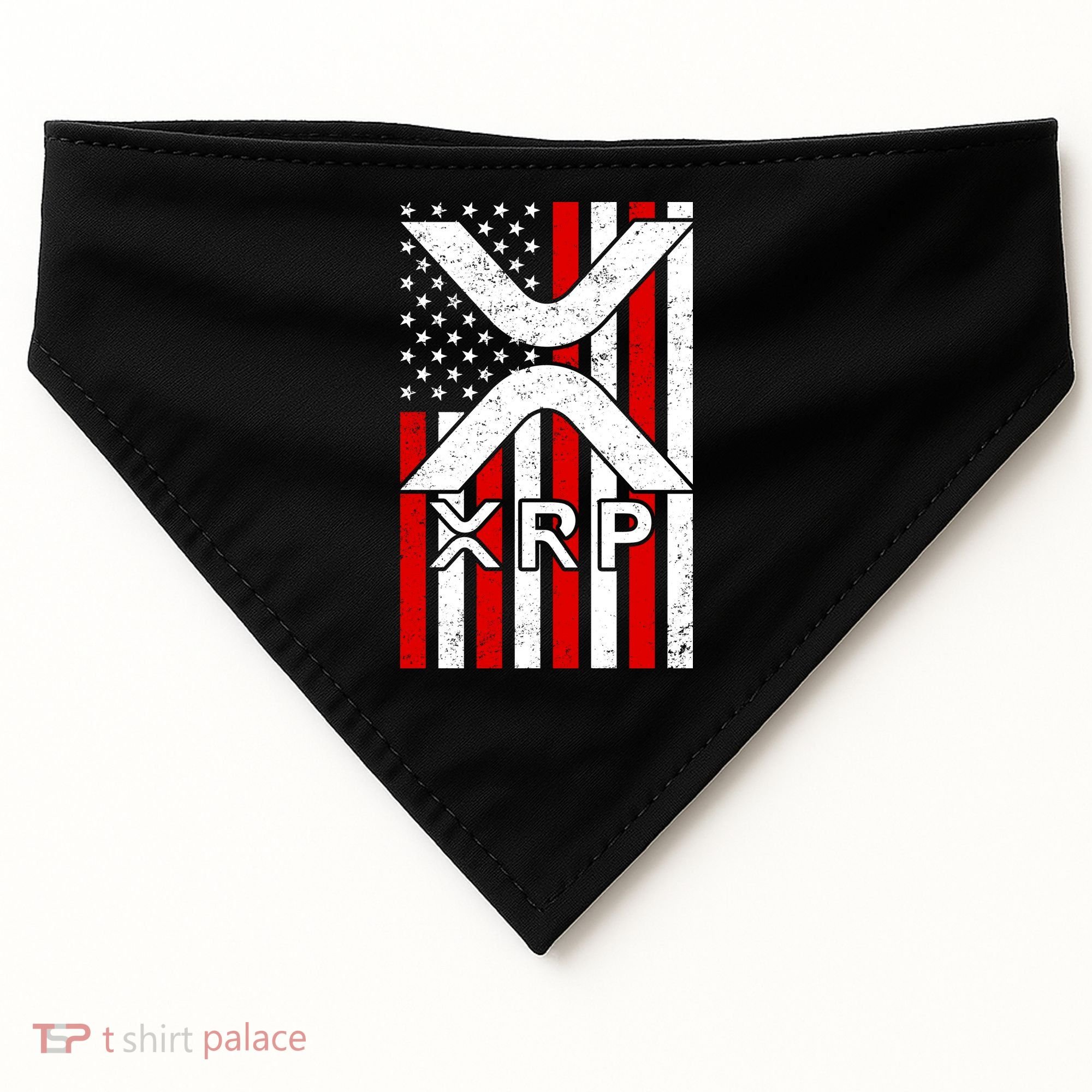 XRP Cryptocurrency USA American Flag USA-Made Doggie Bandana