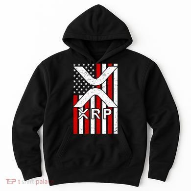 XRP Cryptocurrency USA American Flag Hoodie