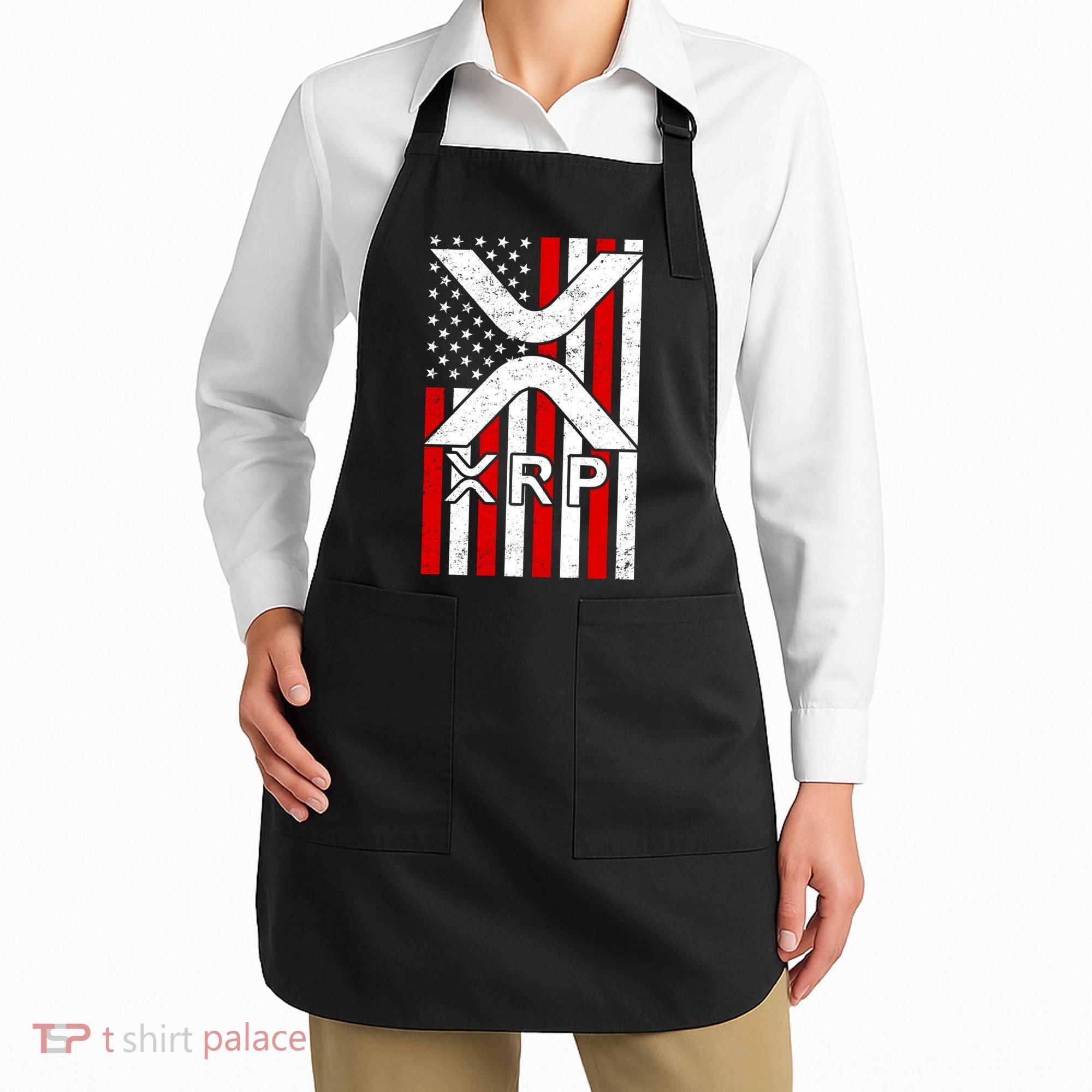 XRP Cryptocurrency USA American Flag Apron