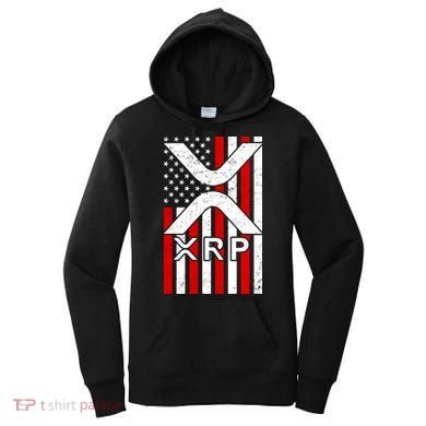 XRP Cryptocurrency USA American Flag Women's Hoodie