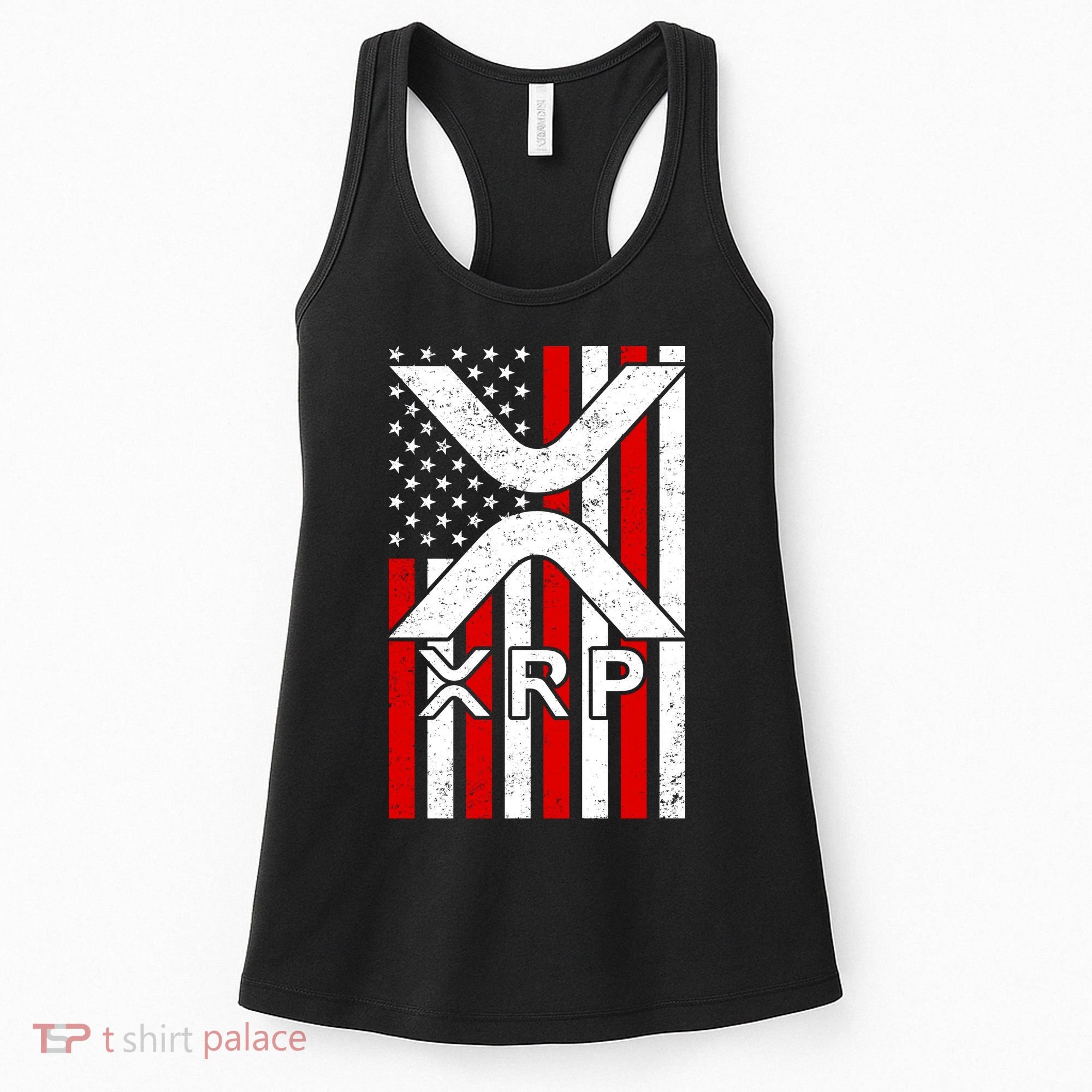 XRP Cryptocurrency USA American Flag Women's Tank Top