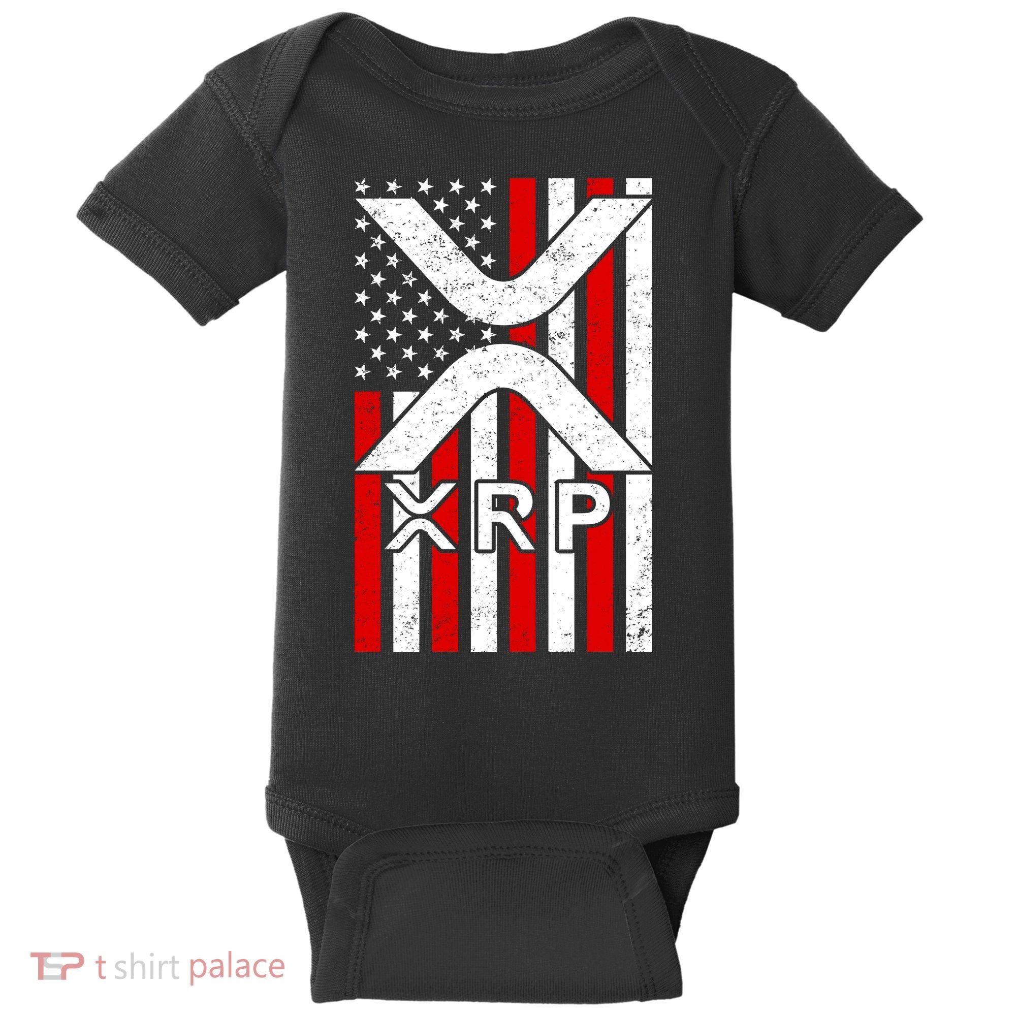 XRP Cryptocurrency USA American Flag Baby Bodysuit