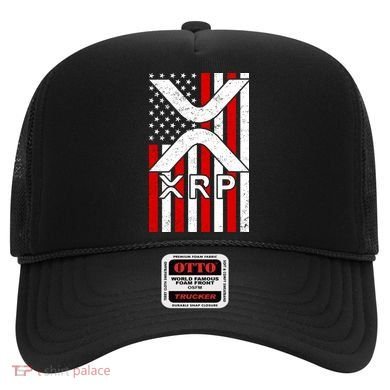 XRP Cryptocurrency USA American Flag Hat