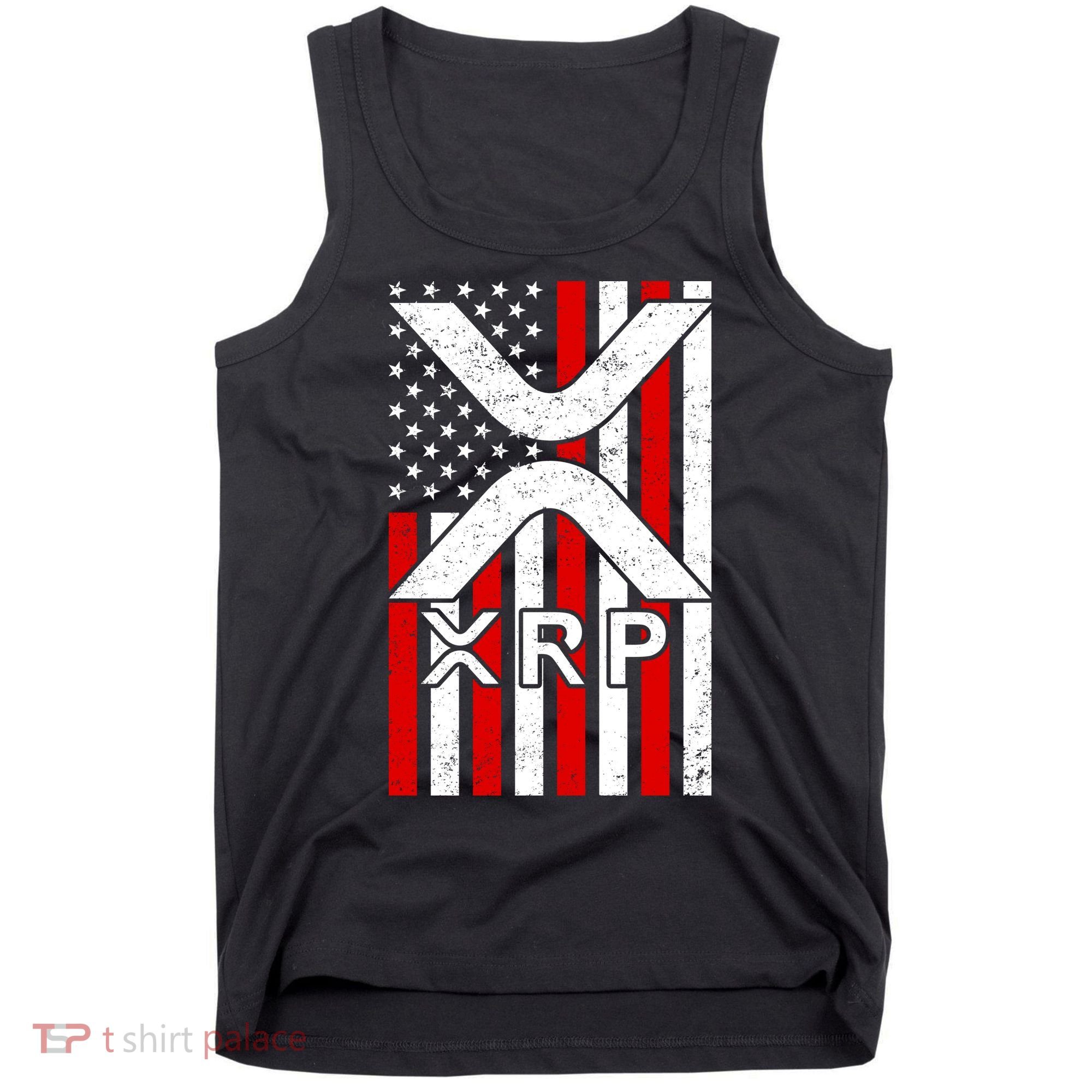 XRP Cryptocurrency USA American Flag Tank Top