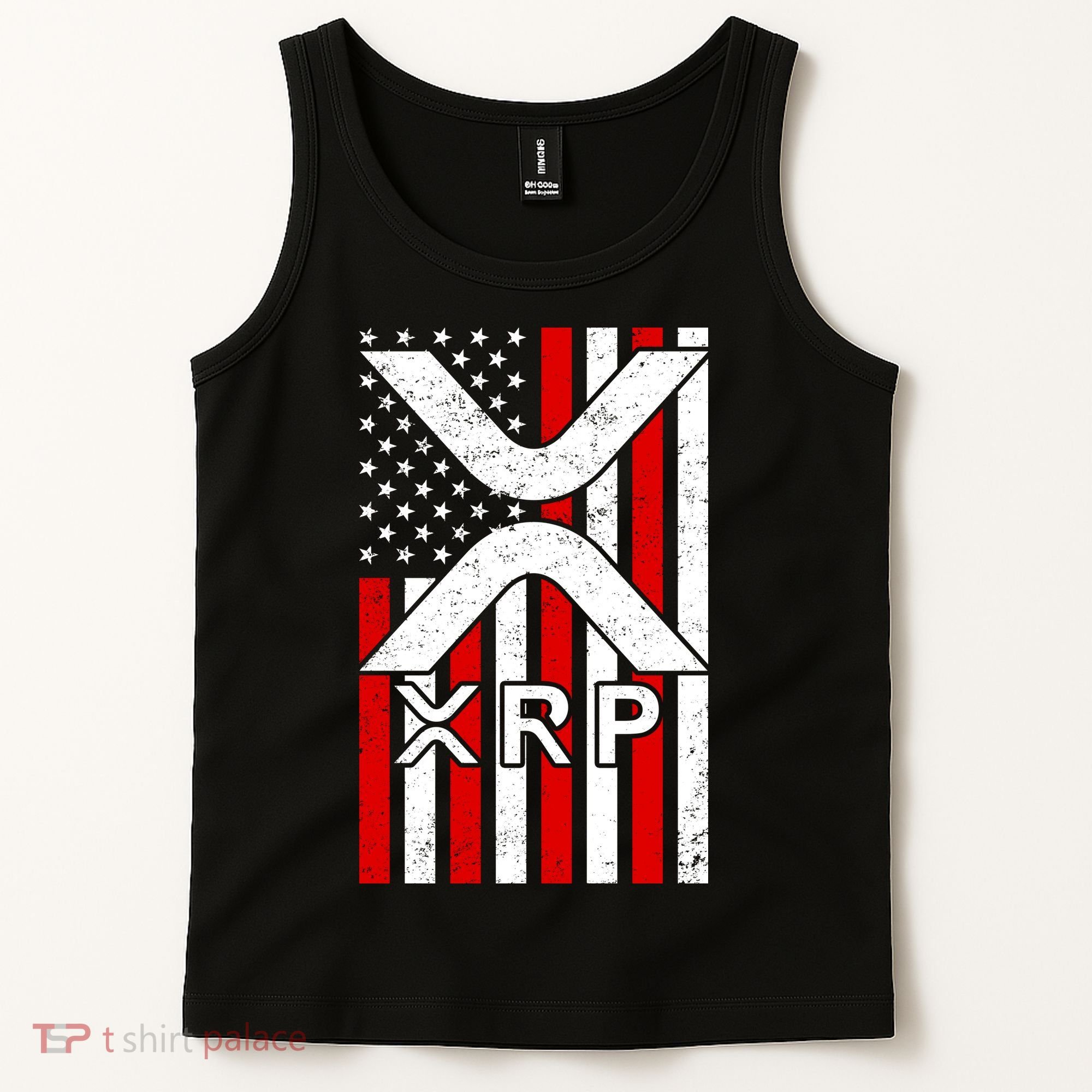 XRP Cryptocurrency USA American Flag Tank Top