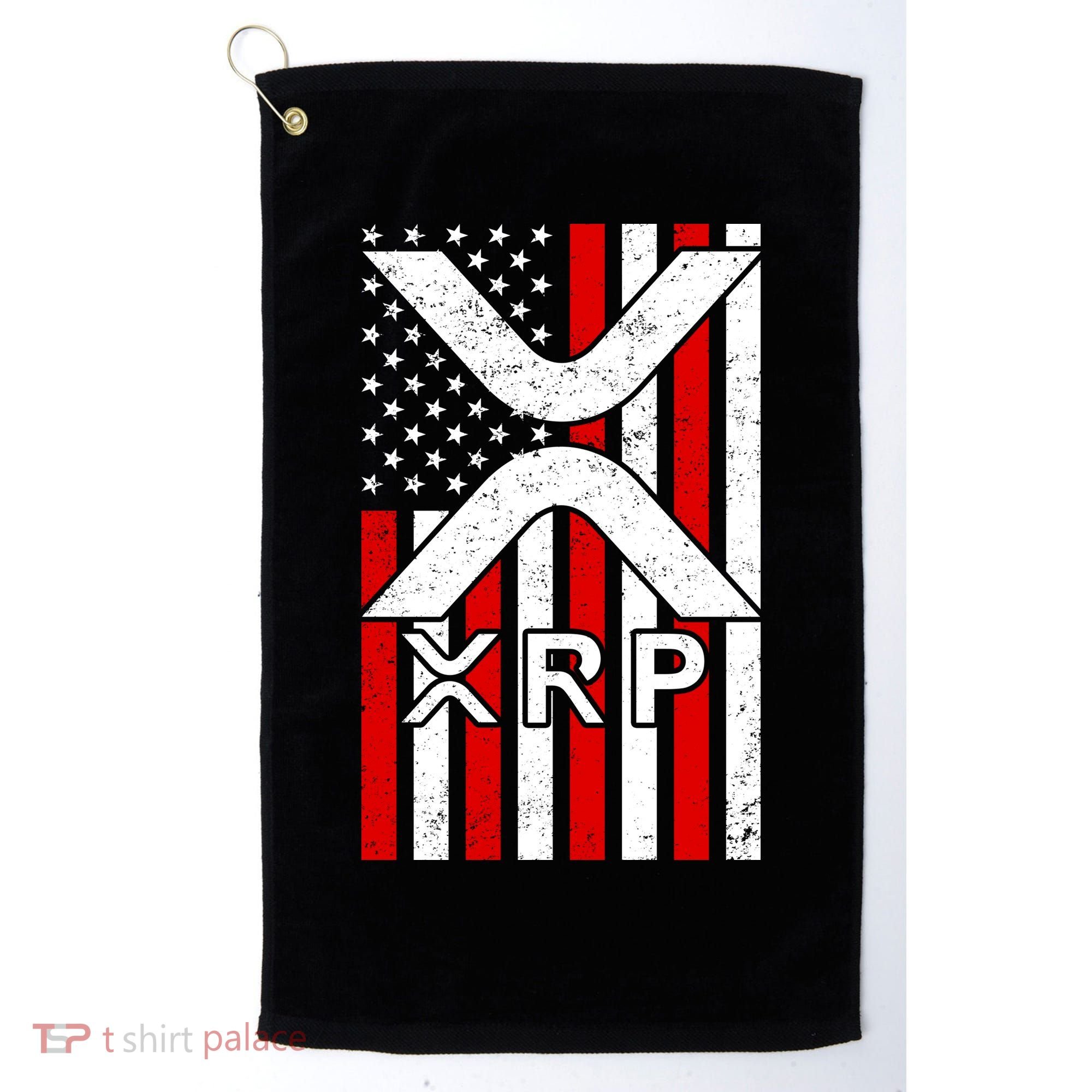 XRP Cryptocurrency USA American Flag Golf Towel