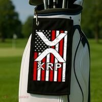 XRP Cryptocurrency USA American Flag Golf Towel thumb 2