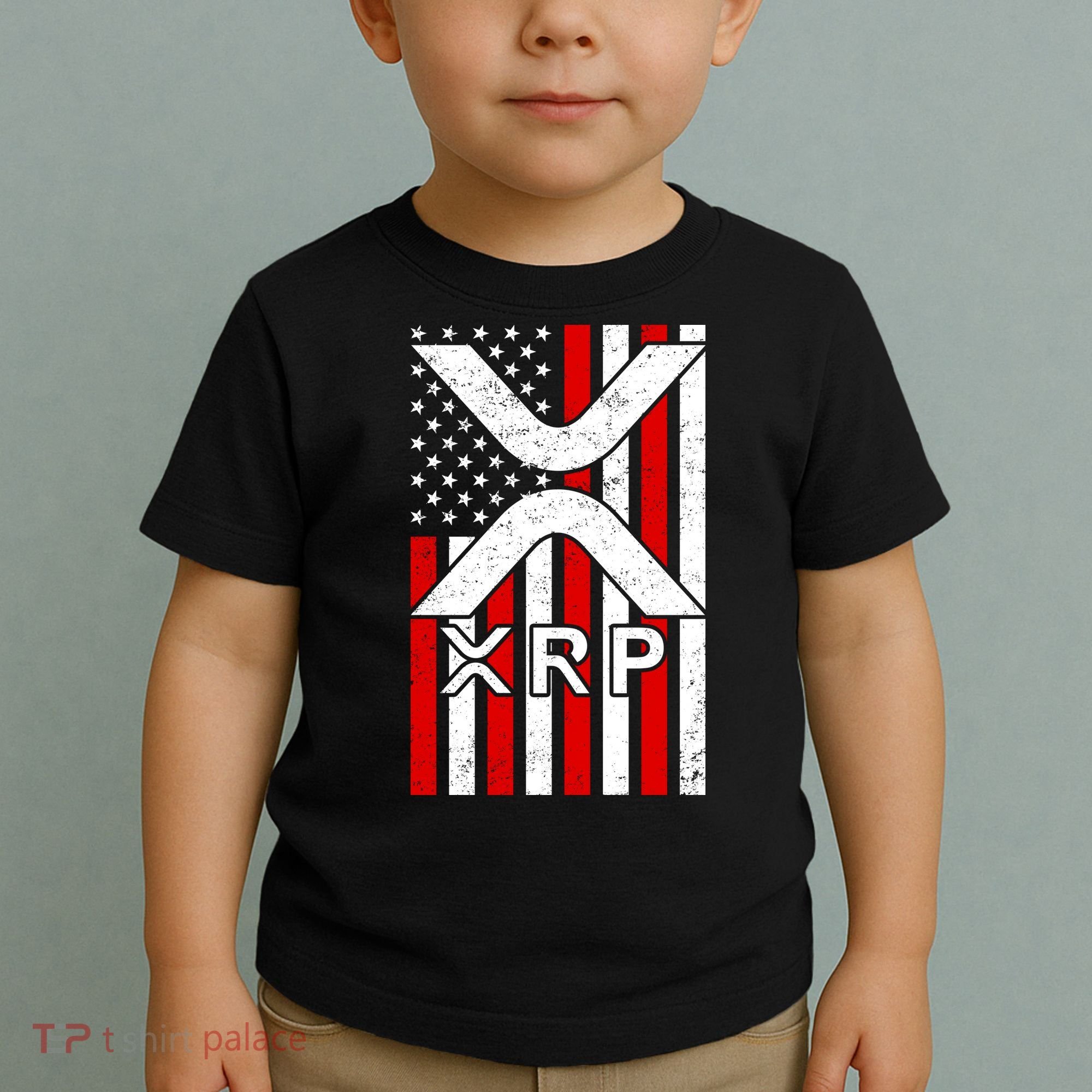 XRP Cryptocurrency USA American Flag Toddler T-Shirt