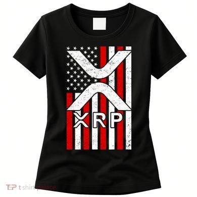 XRP Cryptocurrency USA American Flag Women's T-Shirt