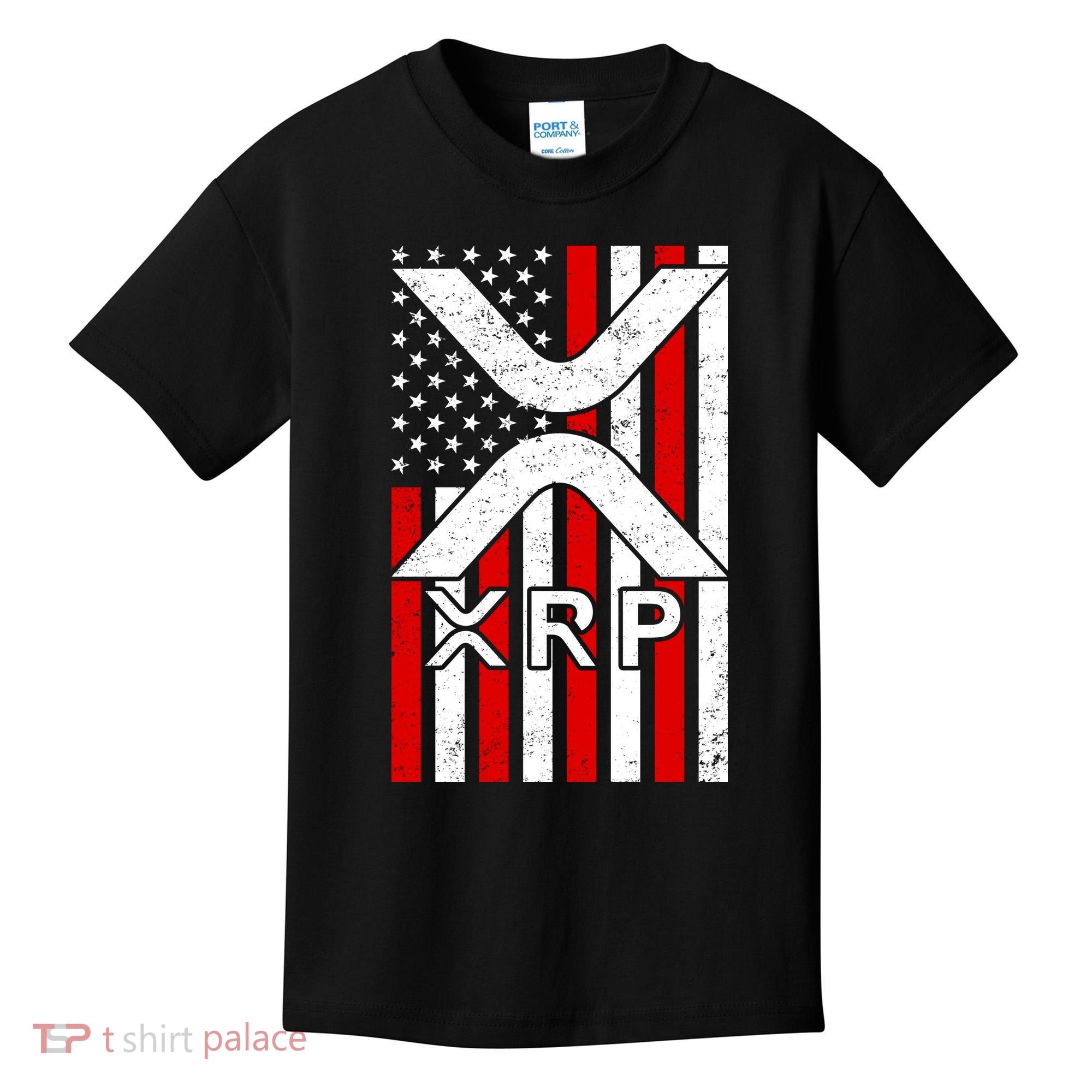 XRP Cryptocurrency USA American Flag Kids T-Shirt