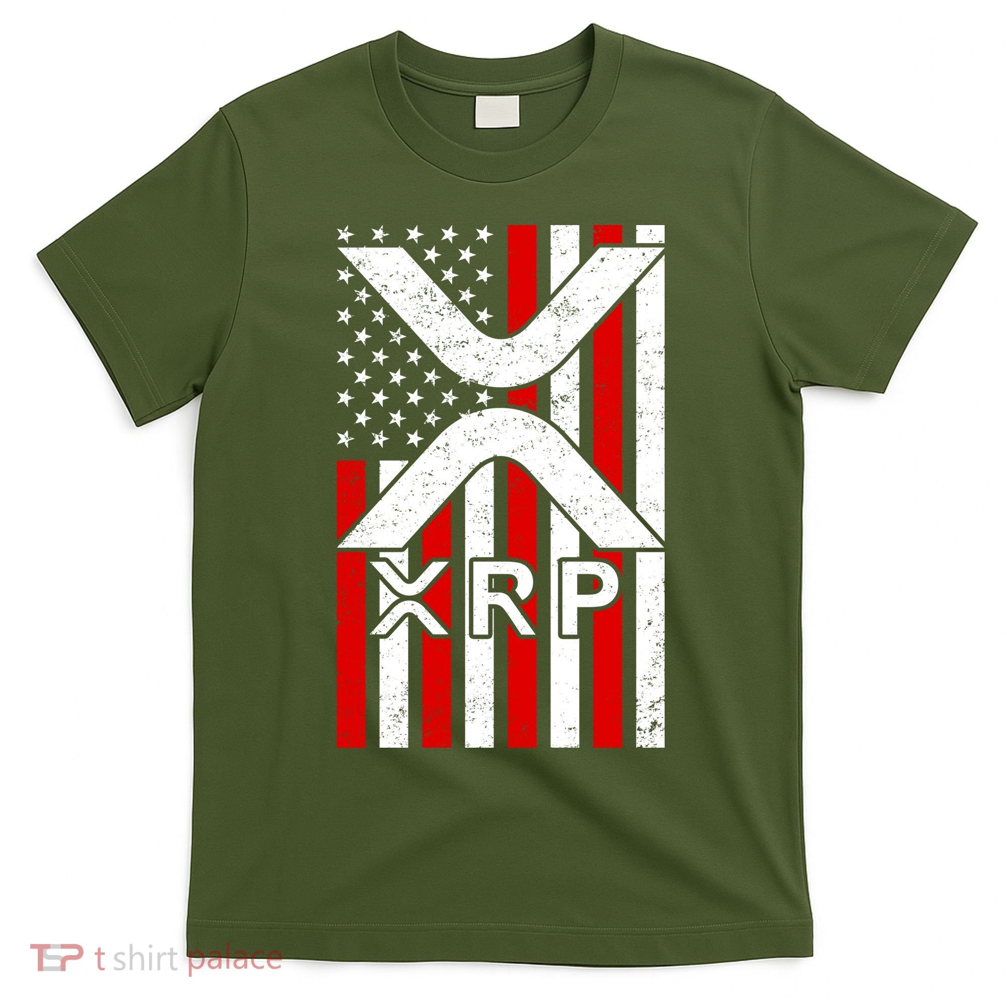 XRP Cryptocurrency USA American Flag T-Shirt