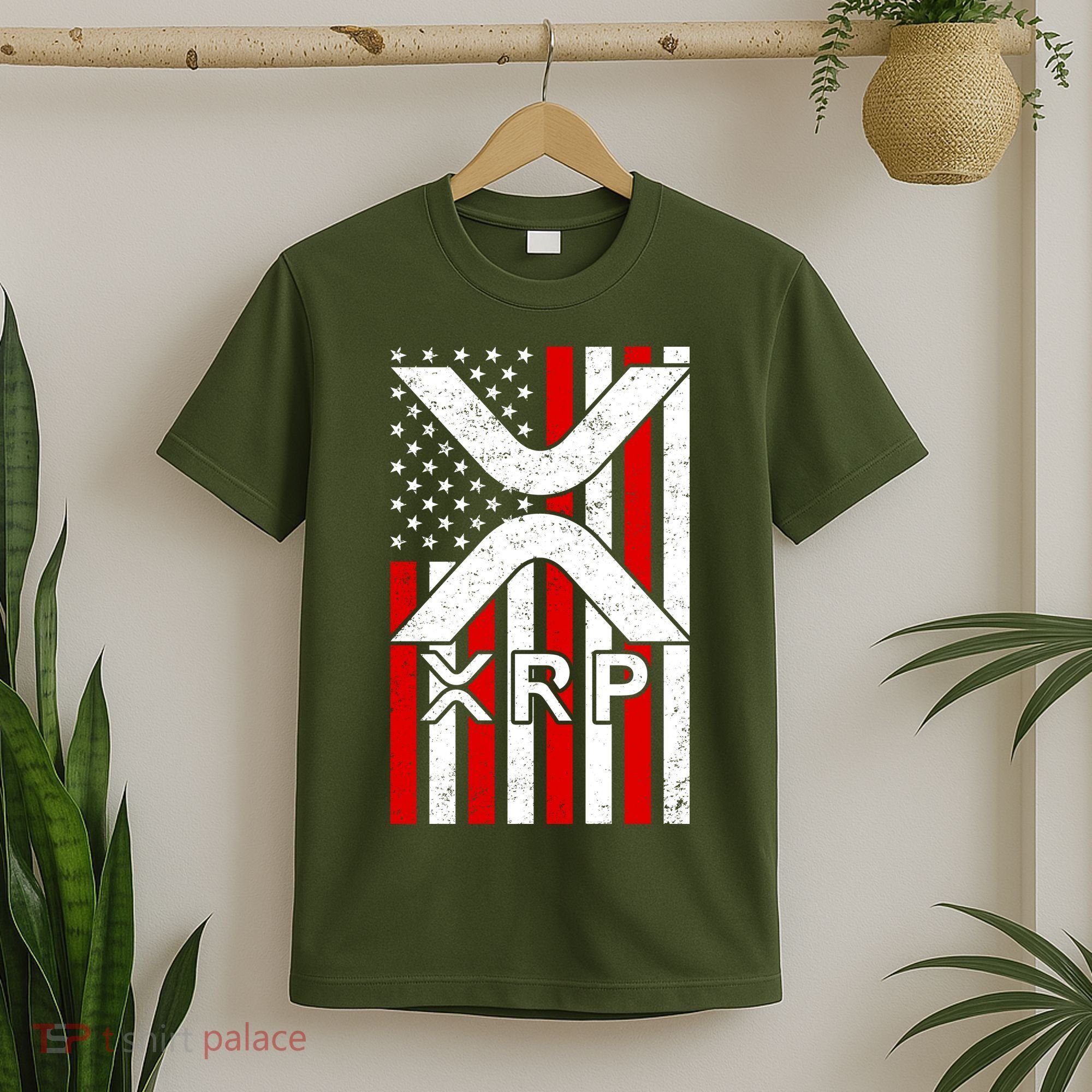 XRP Cryptocurrency USA American Flag T-Shirt