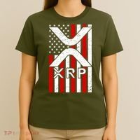 XRP Cryptocurrency USA American Flag T-Shirt thumb 4