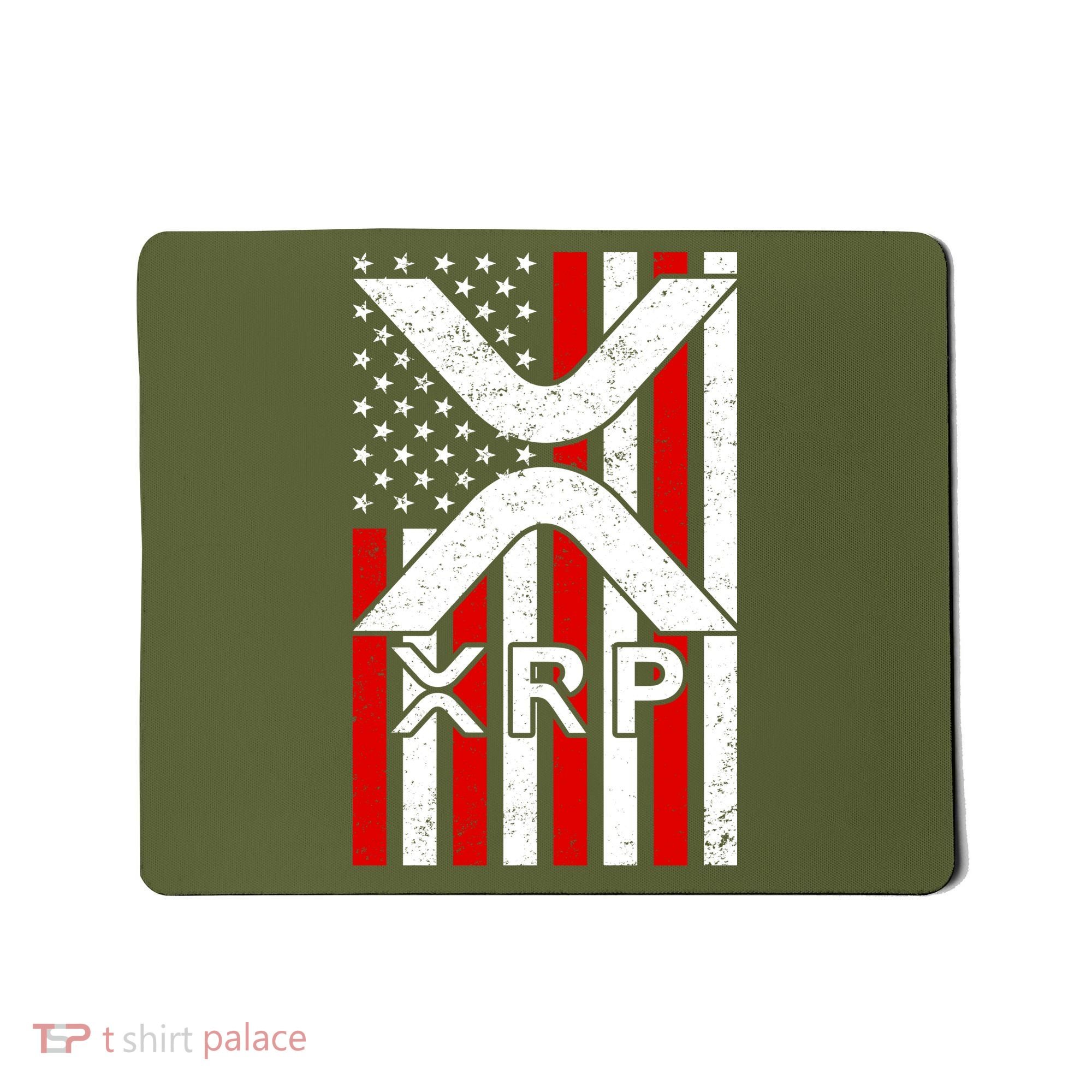 XRP Cryptocurrency USA American Flag Mousepad