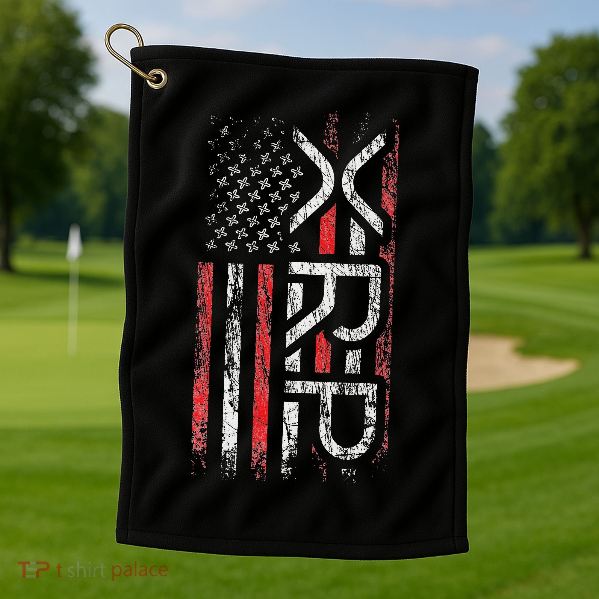 Xrp Crypto Xrp Cryptocurrency American Flag Xrp Golf Towel
