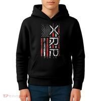 Xrp Crypto Xrp Cryptocurrency American Flag Xrp Kids Hoodie thumb 4