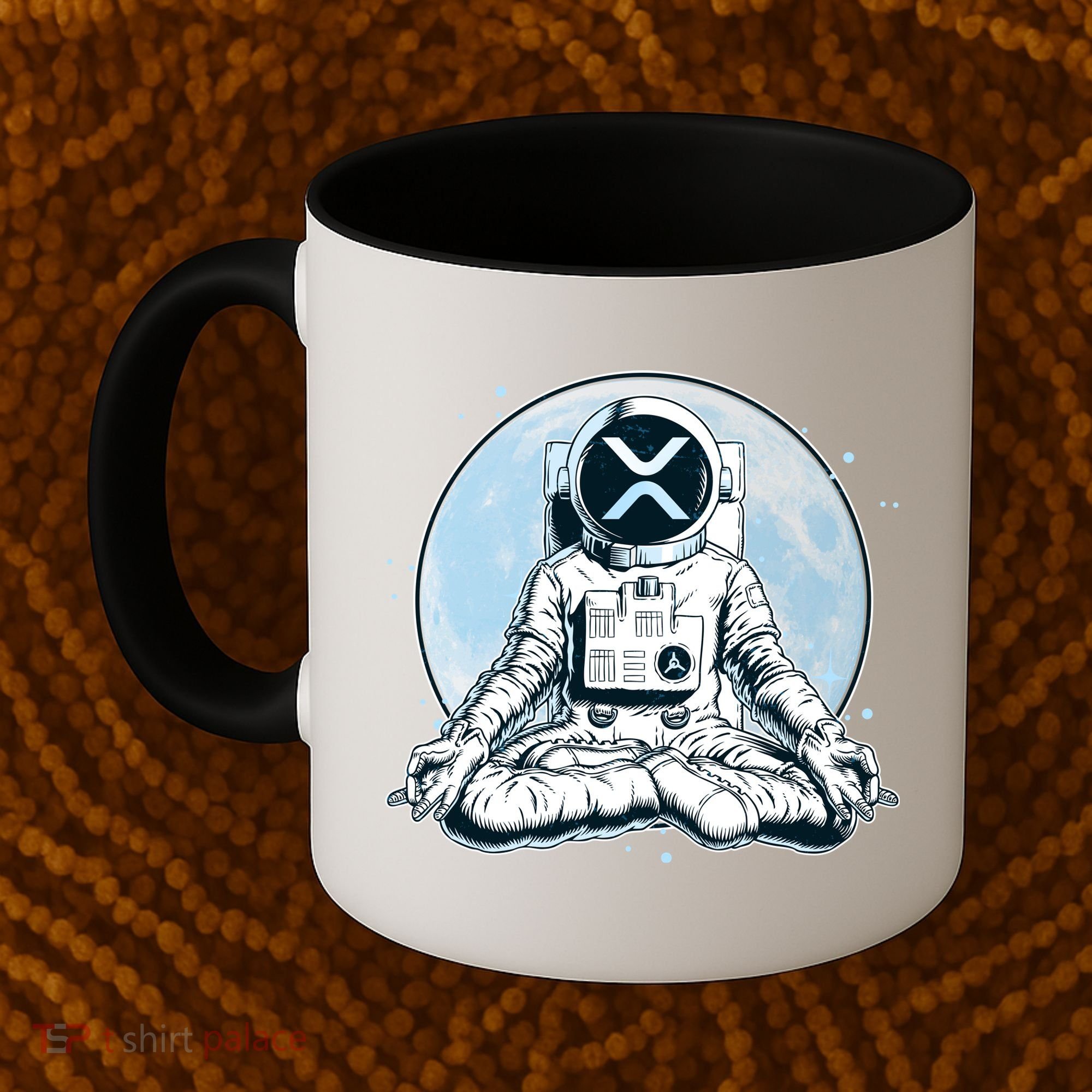 XRP Cryptocurrency Yoga Astronaut Moon Coffee Mug