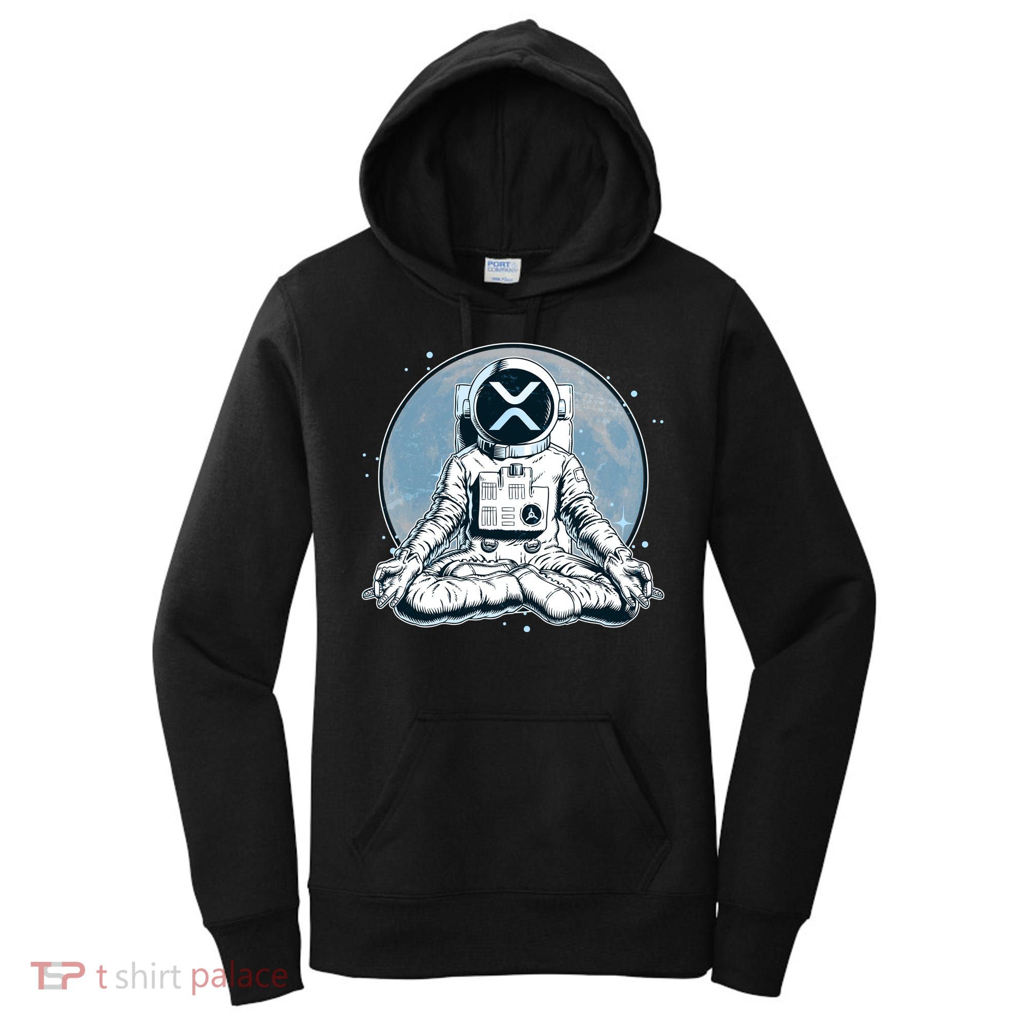 XRP Cryptocurrency Yoga Astronaut Moon Women's Hoodie