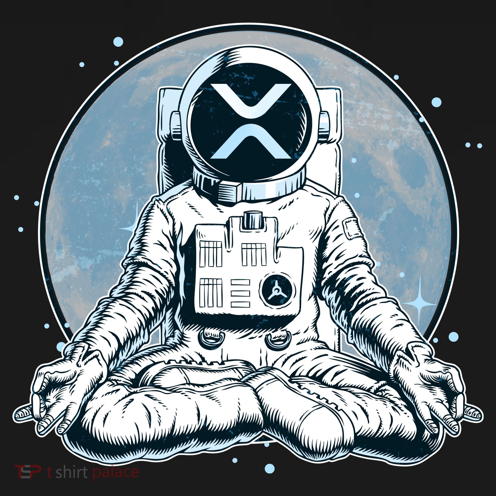XRP Cryptocurrency Yoga Astronaut Moon Women's Hoodie
