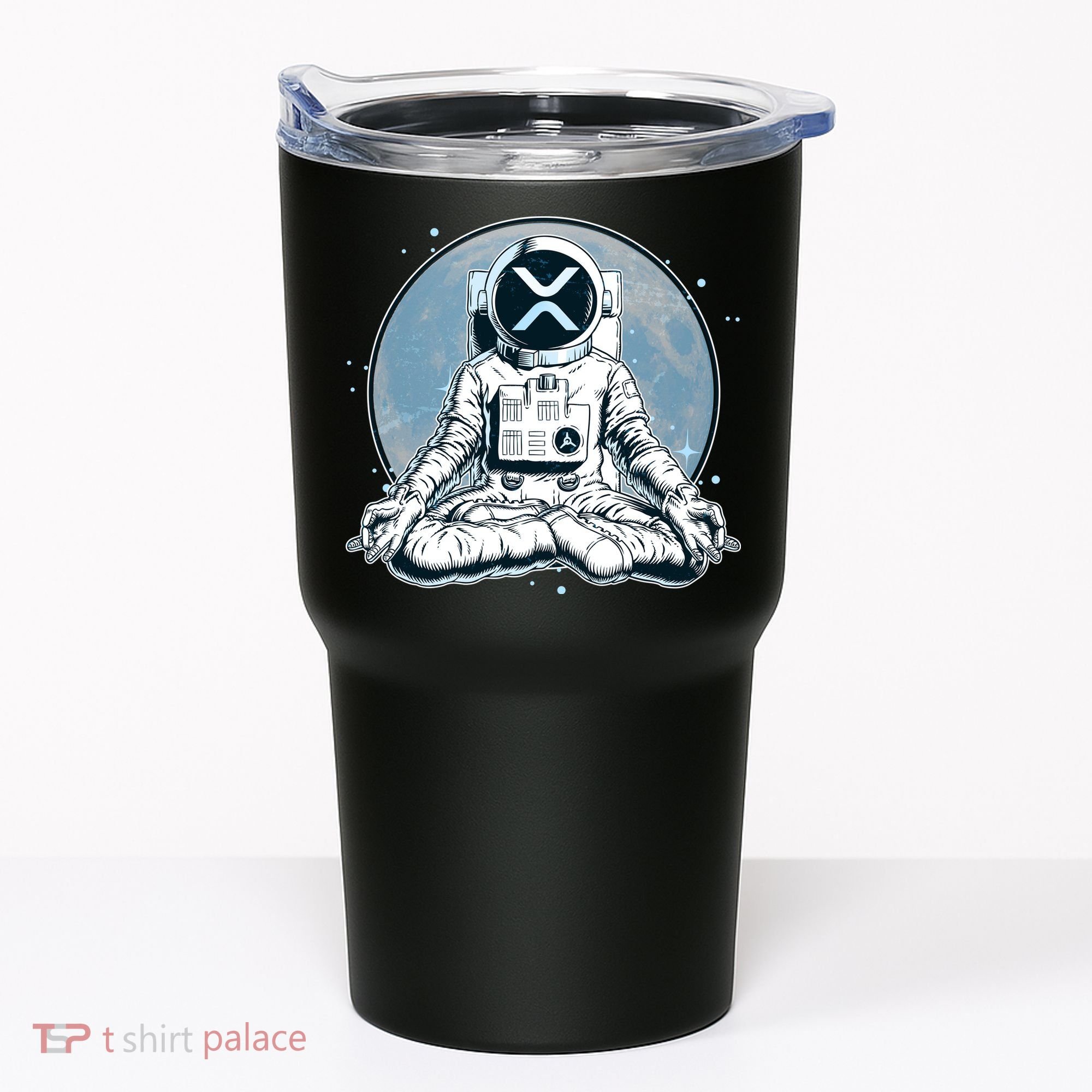 XRP Cryptocurrency Yoga Astronaut Moon Tumbler