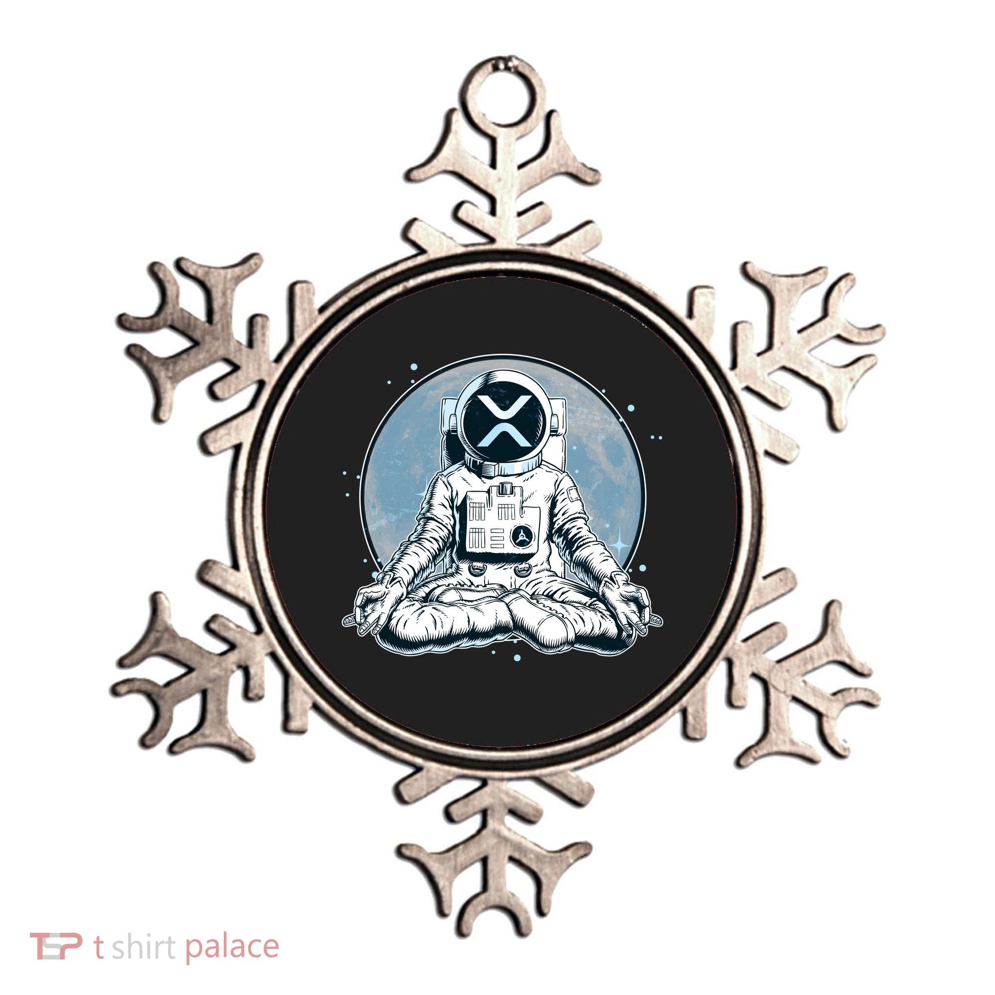 XRP Cryptocurrency Yoga Astronaut Moon Ornament