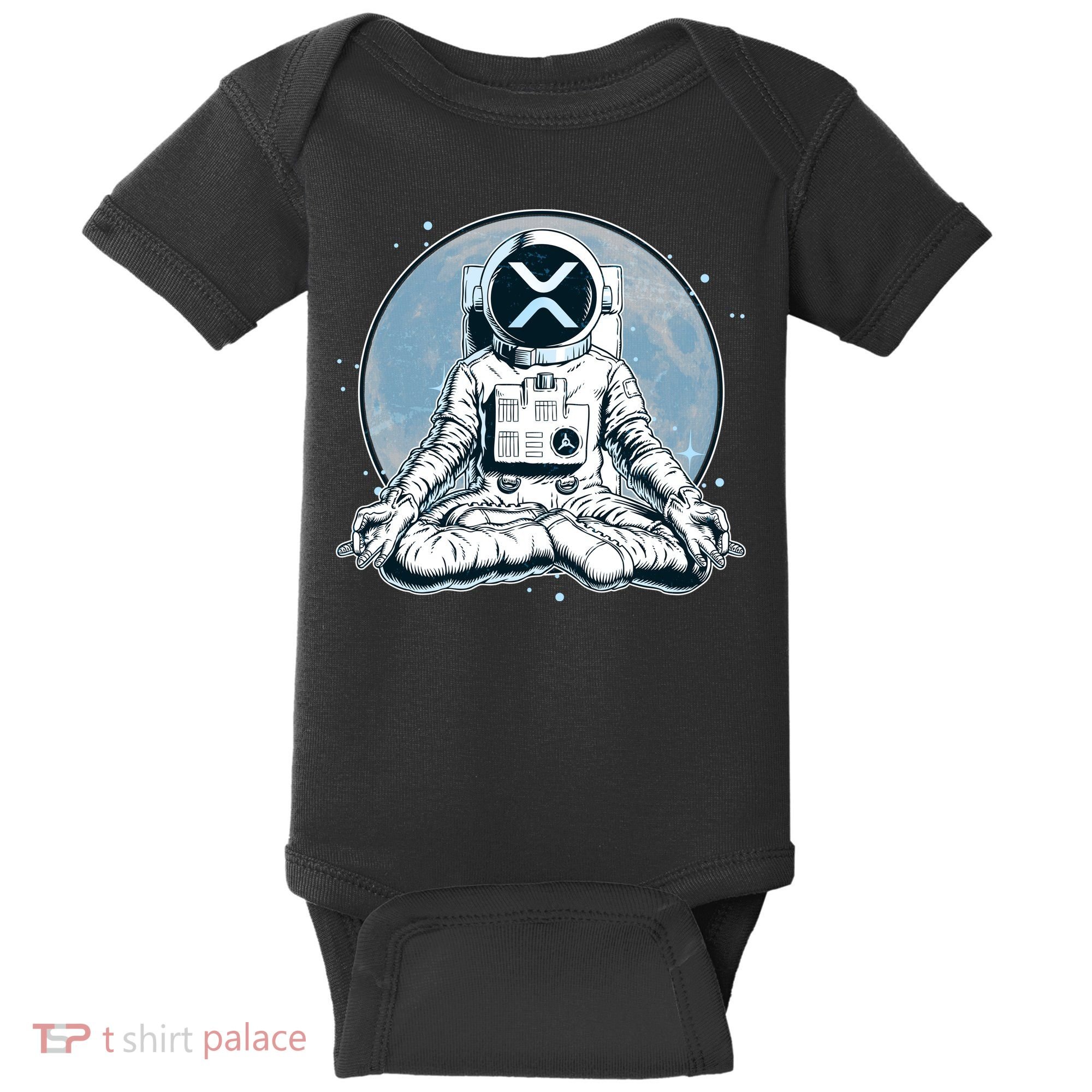 XRP Cryptocurrency Yoga Astronaut Moon Baby Bodysuit