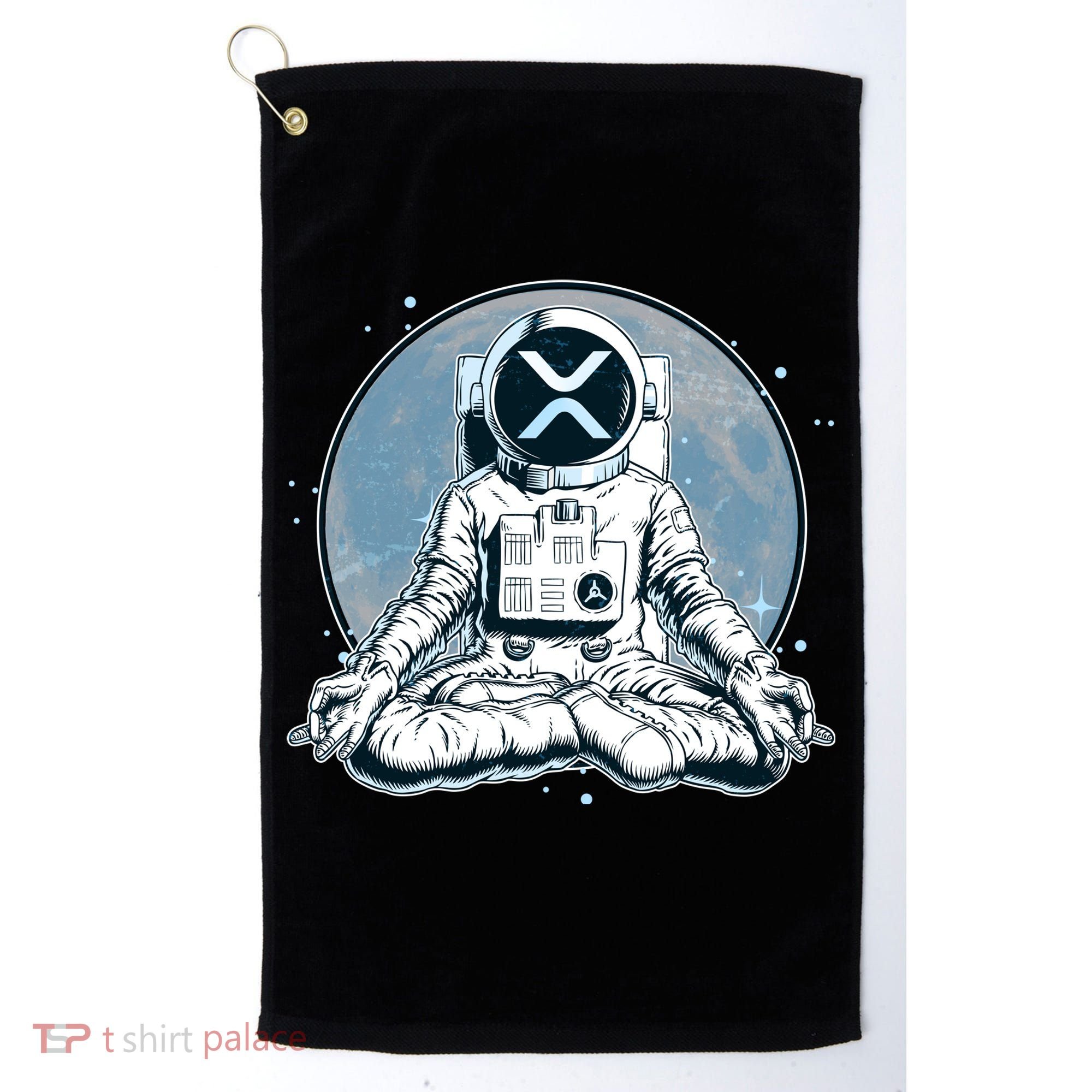 XRP Cryptocurrency Yoga Astronaut Moon Golf Towel